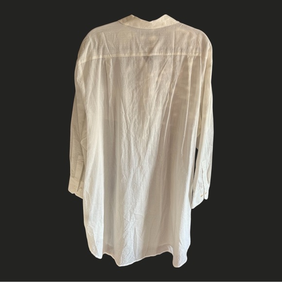 JENNI KAYNE The Beach Shirt Dress White Cotton Blend Button Down XXL - Picture 5 of 14